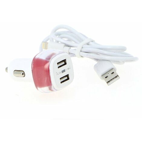 Chargeur Allume-Cigare 2 ports USB 2.4A + câble - Iphone - SILUMEN (1/2)