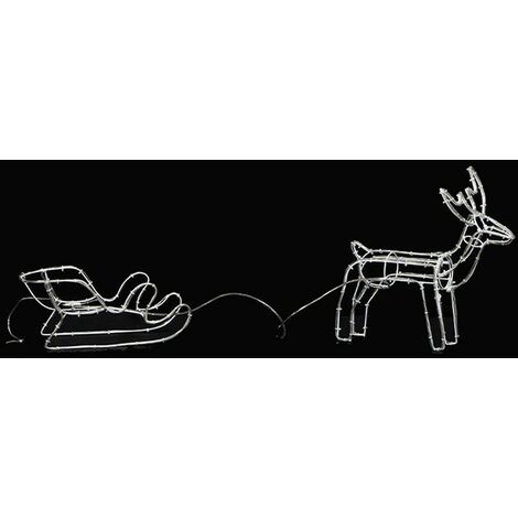 Silhouette Néon LED lumineuse renne et son traineau IP44 300LED - SILUMEN