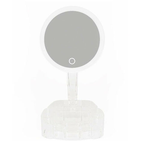 Miroir LED pivotant avec rangement bijoux Rond - SILUMEN (1/2)