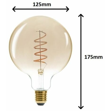Ampoule LED Déco Hologramme Globe (G125) Au Verre Fumé, Culot E27, 4W
