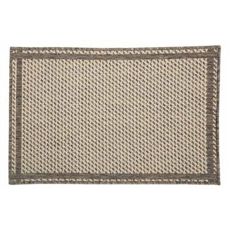 Tapis Polypropyl Ne Motif Grille X Cm Taupe Silumen