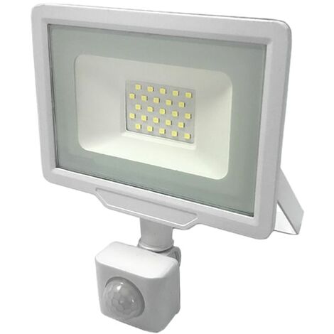 Projecteur LED Extérieur 20W IP65 BLANC avec Détecteur de Mouvement Crépusculaire 120° - Blanc Chaud - SILUMEN (1/3)