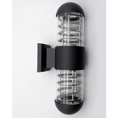 Applique Murale LED IP44 Double Faisceau Verre Argenté E27 - SILUMEN (1/3)