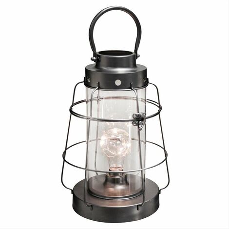 Lanterne LED en Métal et Verre 30cm - Noir - SILUMEN (1/4)