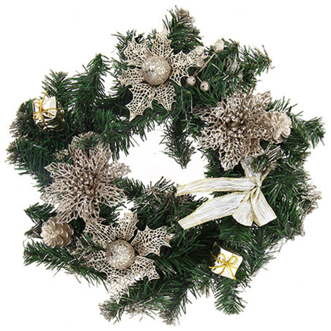 Couronne de Noël Porte 40cm CHAMPAGNE - SILUMEN (1/2)
