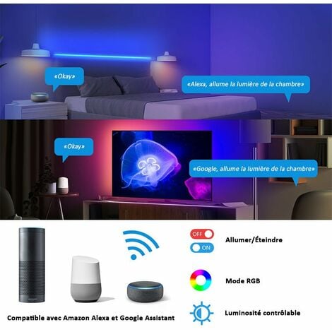 Ruban LED Connecté Wifi 5M RGB USB IP20 - SILUMEN