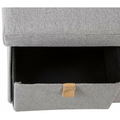 Coffre de Rangement Banc Suede GRIS 76cm - SILUMEN