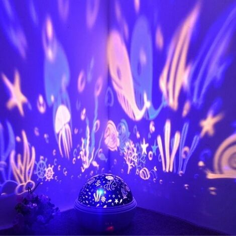 YAZEKY Veilleuse Bébé, 6 Films Lampe de Chevet Projecteur Ciel Étoilé, 7 Couleurs LED Rechargeable Pour Chambre D'enfant, Cadeau Jouet (Vert