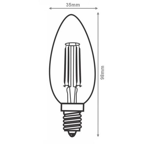 Ampoule E14 LED Filament 4W C35 Bougie - Unité / Blanc Chaud  - SILUMEN