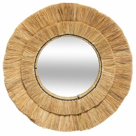 Miroir Rond en Raphia 57 cm - SILUMEN (1/3)
