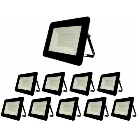 Pack de  10 - Projecteur LED Extérieur 30W Etanche IP65 NOIR - Blanc Neutre  - SILUMEN (1/4)
