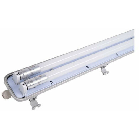 Kit de Réglette LED étanche Double IP65 + 2 Tubes Néon LED 150cm T8 22W  inclus - Blanc Neutre 4000K - 5500K - SILAMP