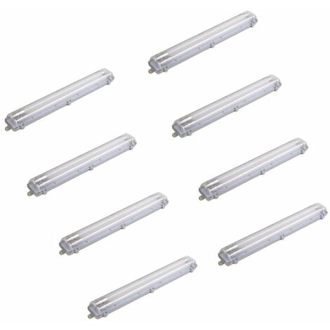 Kit de Réglette LED étanche Double IP65 + 2 Tubes T8 120cm 18W - Unité / Blanc Neutre  - SILUMEN