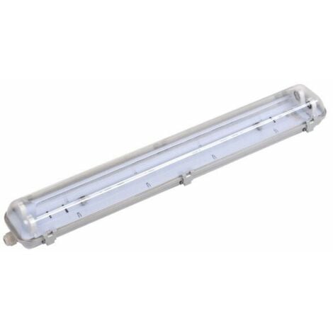 Réglette étanche double pour tubes LED T8 120cm IP65 (boitier vide) Alu -  SILUMEN