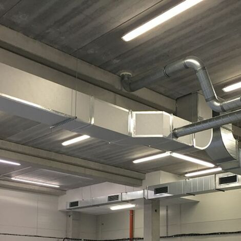 Réglette étanche double pour tubes LED T8 120cm IP65 (boitier vide) Alu -  SILUMEN