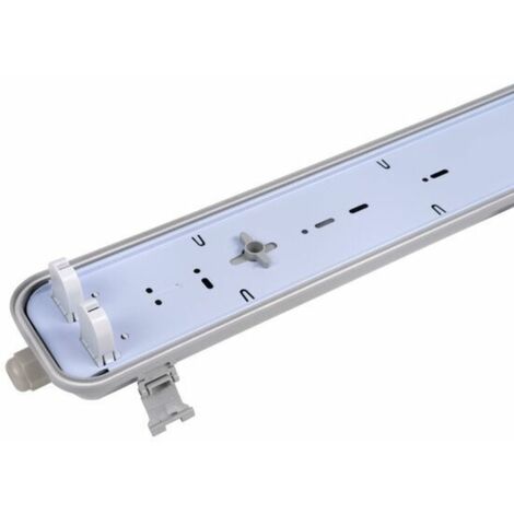 Réglette étanche double pour tubes LED T8 120cm IP65 (boitier vide) Alu -  SILUMEN