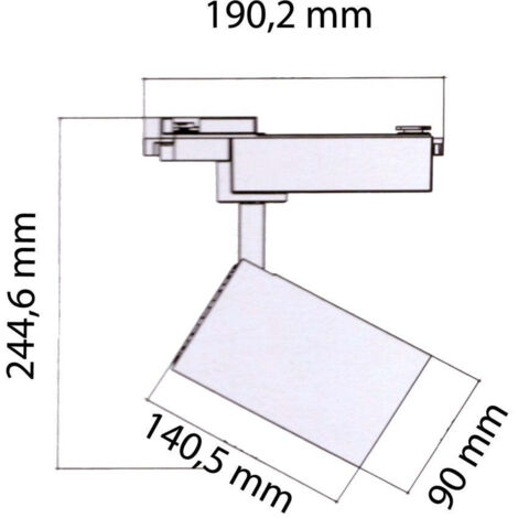Spot LED Sur Rail 30W 60° Monophasé NOIR (Pack De 5) - Blanc Neutre 4000K-5500K - SILAMP