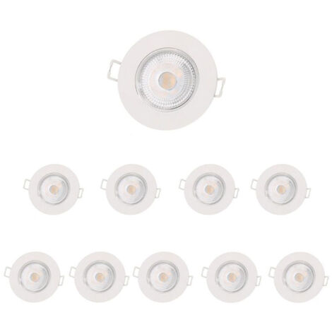 Spot LED Encastrable 5W IP65 Ø72mm Blanc - Pack de 10 / Blanc Froid  - SILUMEN
