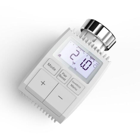 Tête Thermostatique Connectée Universelle avec Ecran LCD - Pack de 4 - SILUMEN
