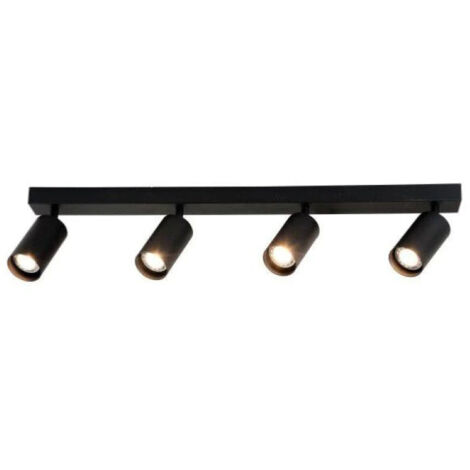 Plafonnier 4 Spots Orientables pour Ampoule GU10 - Noir - SILUMEN (1/4)
