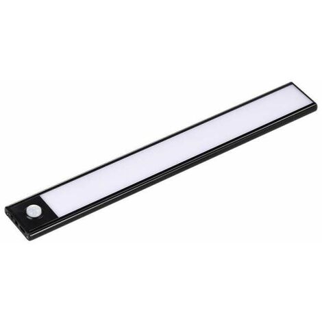 Réglette LED Rechargeable USB 30cm 1,5W Noire avec Détecteur de mouvement - Blanc Neutre - SILUMEN