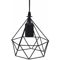 Suspension Métale Noir Géométrique 19x22cm - SILUMEN