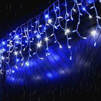 Silumen – Guirlande lumineuse de Noël 600LED IP44 10M – Câble transparent – Couleur bleu – Éclairage décoratif pour grandes salles