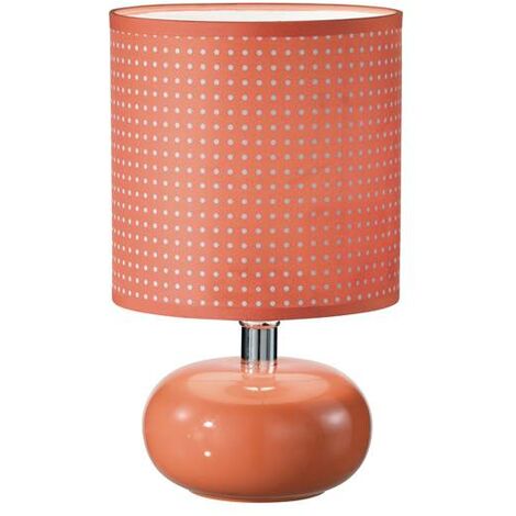 Lampe de chevet moderne en céramique orange avec abat-jour en