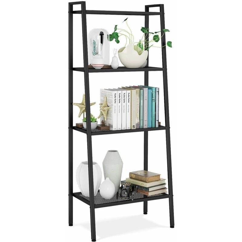 GIZCAM Estantería Metálica con 4 Baldas de Malla, Estantería Almacenaje, para Baño, Salón, Terraza, Cocina, Negro 60x35x147cm