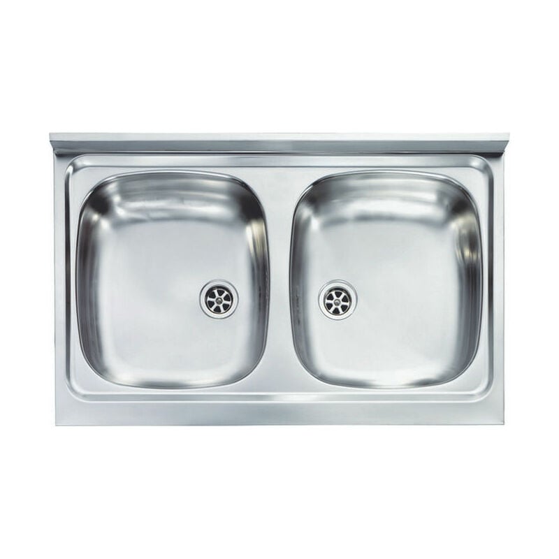 Mobile cucina sottolavello bianco 80x50 cm a 2 ante per lavelli in acciaio  inox