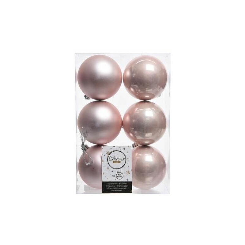 Amicasa Confezione 6 Sfere 80mm Blush Pink
