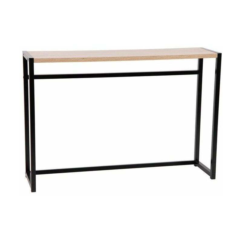 Lechnical Tavolo Consolle Nero 110x40x75 cm in Legno Massello di