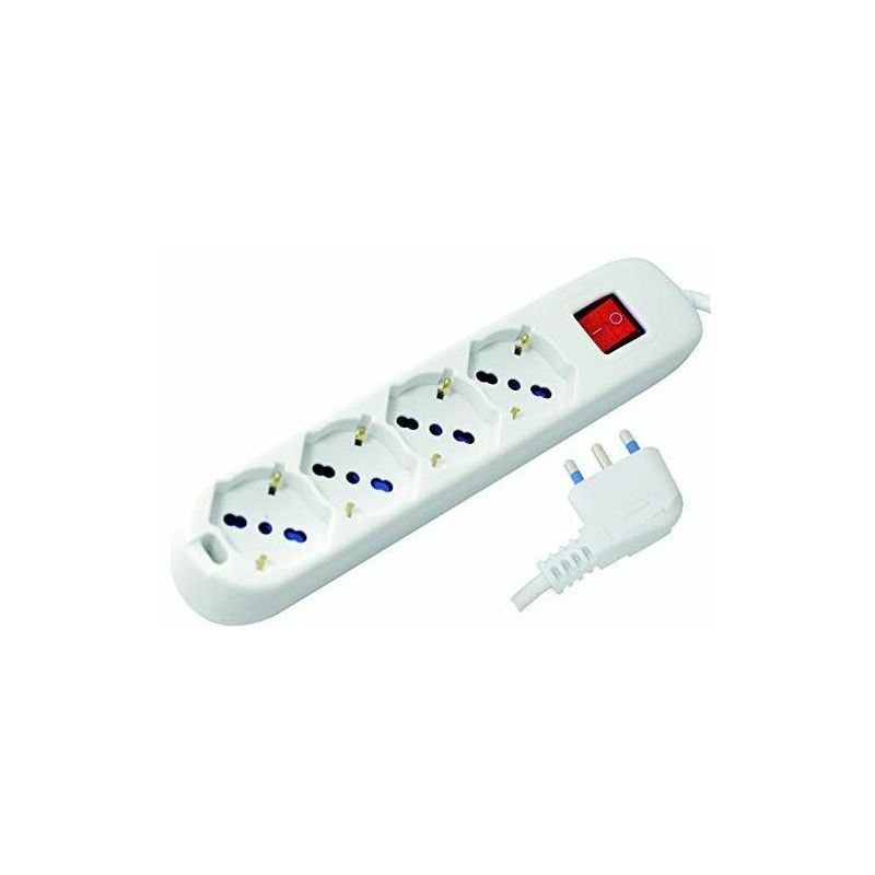 Vigor-Blinky Multiprese 4 Prese Schuko Bipasso Interno Bianco 16A