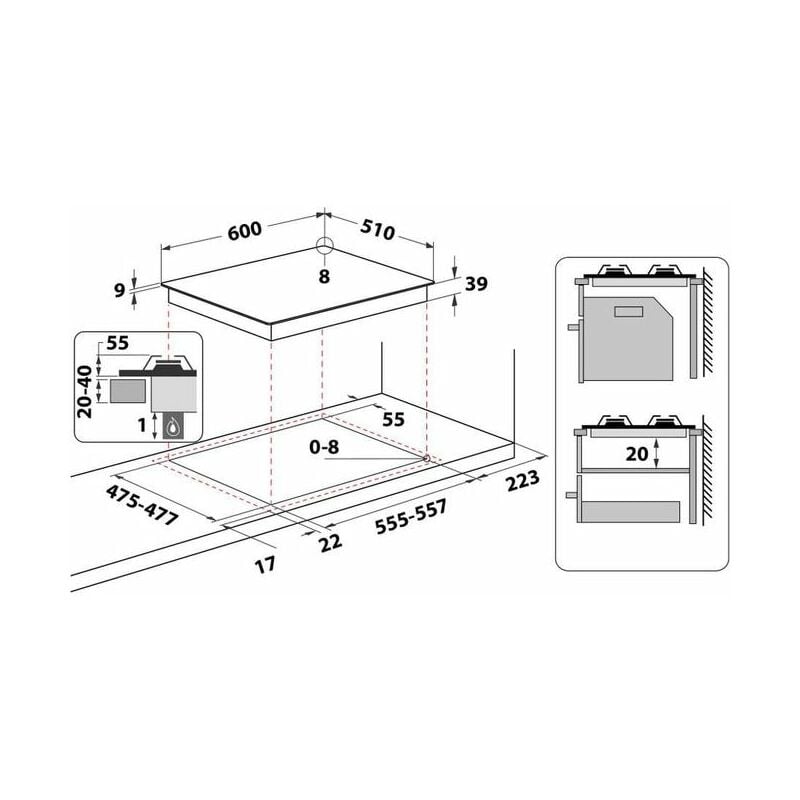 Hotpoint 7HPCN 640T (OW) R/HA Serie Tradizione Piano Cottura a Gas 4 Zone  Griglie Smaltate 60 cm Bianco Antico