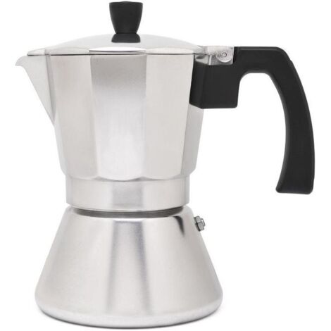 Bialetti Moka Induction Caffettiera in Alluminio, Adatta all'induzione, 190 W, 6 Cups, Acciaio Inossidabile, Grigio Antracite