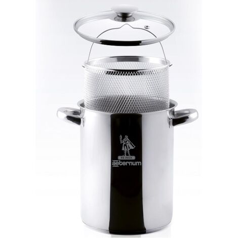 AETERNUM PENTOLA CON 2 MANICI IN ACCIAIO INOX 18 10 - 14 x 13 h Cm