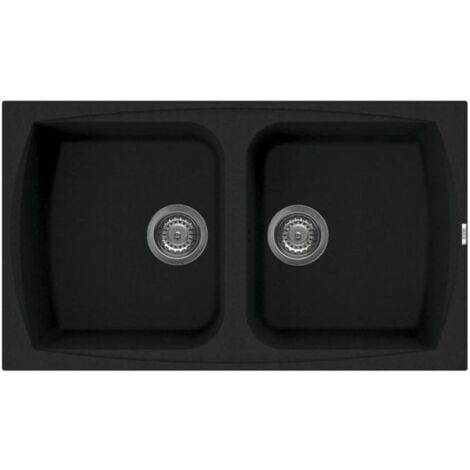Elleci LGL45040 Living 450 Lavello Granitek 2 Vasche 86 cm Nero