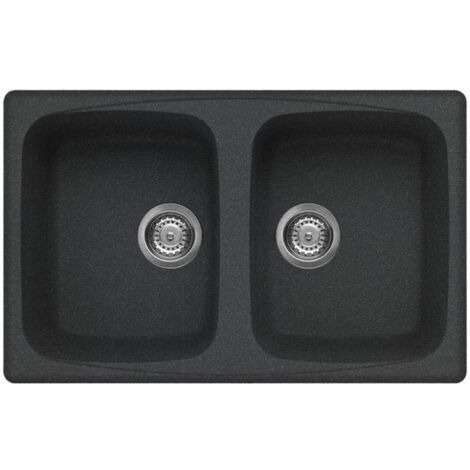 Elleci LGM35054 Master 350 Lavello Granitek 2 Vasche 79 cm Nero