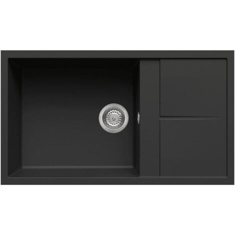 Elleci LGU41040 Unico 410 Lavello Granitek Gocciolatoio reversibile 1 Vasca 86 cm Nero