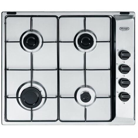 DeLonghi YAL46ASV Piano Cottura a Gas 4 Fuochi 60 cm Acciaio Inox