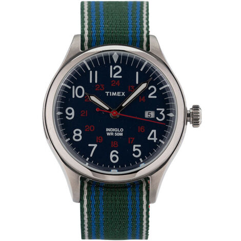 Timex Orologio unisex Main Street da 36 mm, cinturino in nylon bianco, quadrante digitale, cassa bianca TW2W72300