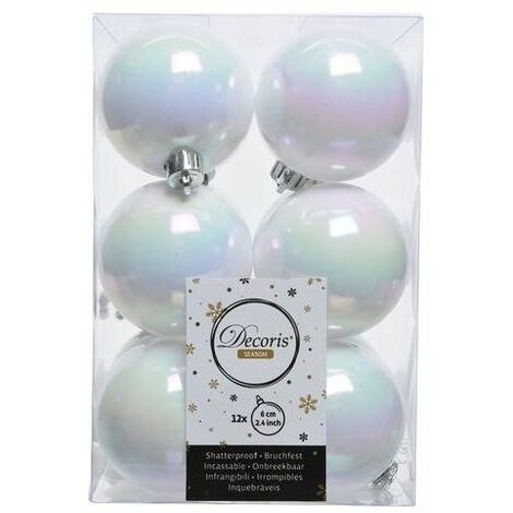 Amicasa Confezione 12 Sfere 60mm White Iris