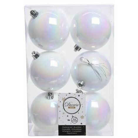 Amicasa Confezione 6 Sfere 80mm White Iris