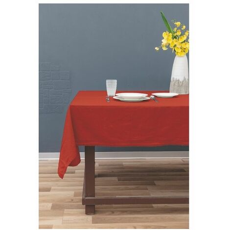 Tovaglia rettangolare in cotone effetto lino 140 x 240 cm 8 posti tovaglia  tavola Rosso a tinta unita, 100% Made in Italy, moderna, elegante, Per  feste e banchetti, Copritavolo rettangolare : : Casa e cucina