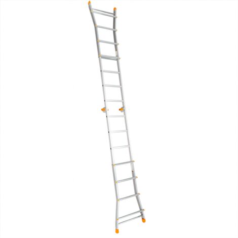 Scala Telescopica Colombo In Acciaio 4+4 Gradini - Altezza 3.7m | Snodo Semi-Automatico E Antiscivolo - Foto 9