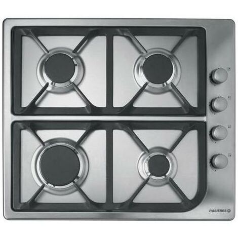 Rosieres RTL640S FIN Piano cottura a gas 4 Fuochi Griglie in ghisa 60 cm  Inox