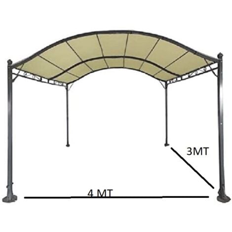 Gazebo Acciaio Pergola Maxi Mt.3X4