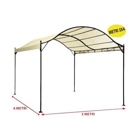 Gazebo Acciaio Pergola Maxi Mt.3X4