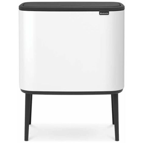 Pattumiera Brabantia Bo Touch Bin - 11 + 23 Litri, Platinum, Doppio Secchio Per Raccolta Differenziata, Design Moderno - Foto 2