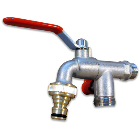 Adattatore A T Per IBC Con Rubinetto A Sfera | PE E Ottone, Diametri 25-63 Mm E Rubinetto 1/2"-2", Multicolore